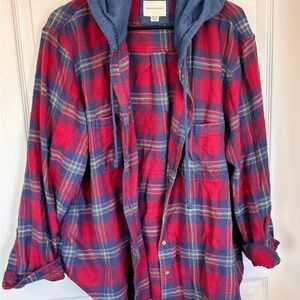 American Eagle Red and Blue Plaid Shirt